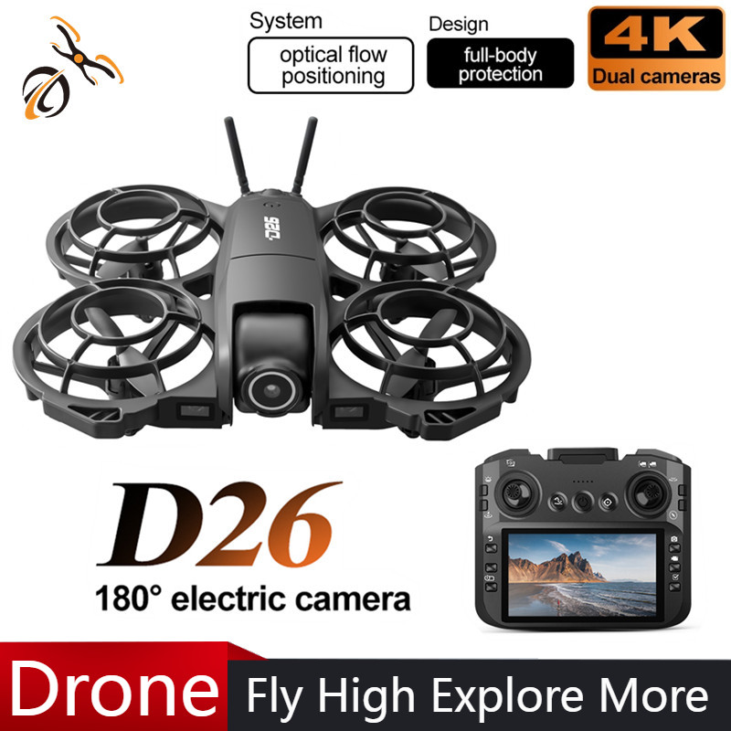 D26 Drone 4K Aerial HD 180° Ca - Brushed Drone Motor recension och pris