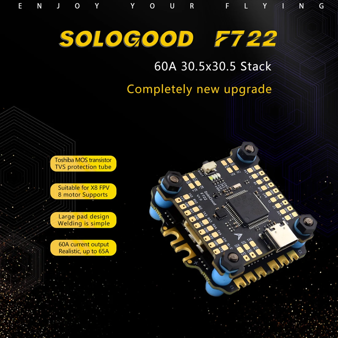 SoloGood F722 60A Stack ICM426 - F722 Flight Controller recension och pris